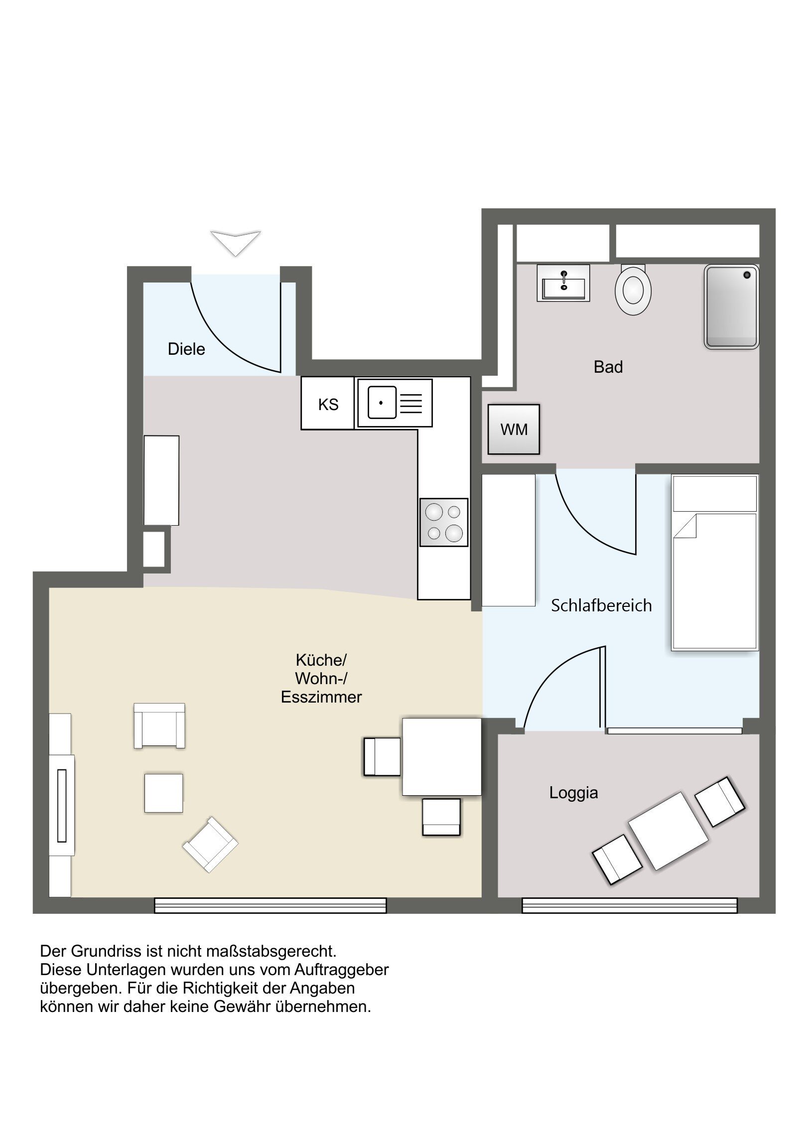 Wohnung zum Kauf 255.999 € 1,5 Zimmer 39 m²<br/>Wohnfläche Neustadt Mainz 55120