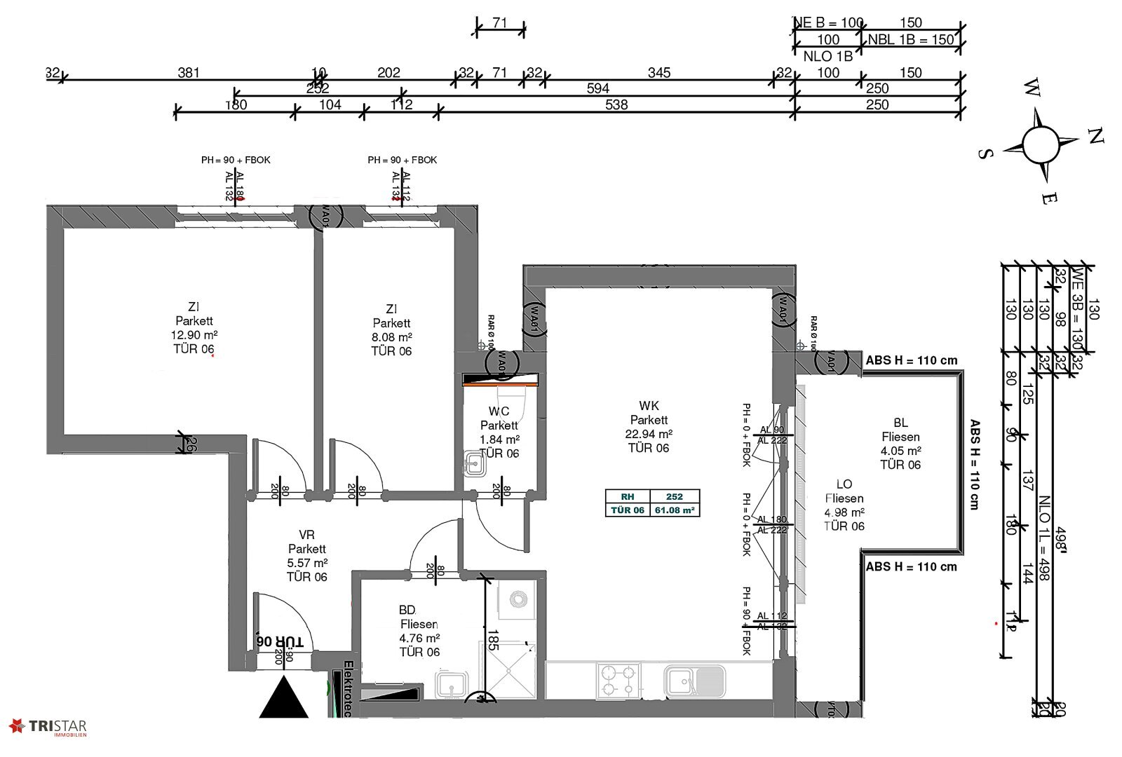 Terrassenwohnung zum Kauf 379.000 € 3 Zimmer 61,1 m²<br/>Wohnfläche 1.<br/>Geschoss ab sofort<br/>Verfügbarkeit Wien 1220