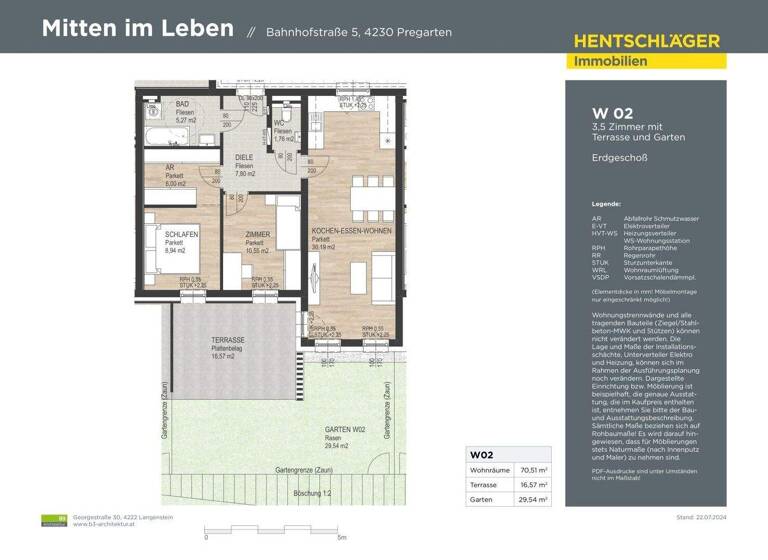 Wohnung zum Kauf - Erstbezug 389.000 € 3,5 Zimmer 70,5 m² Bahnhofstraße 5 Pregarten 4230
