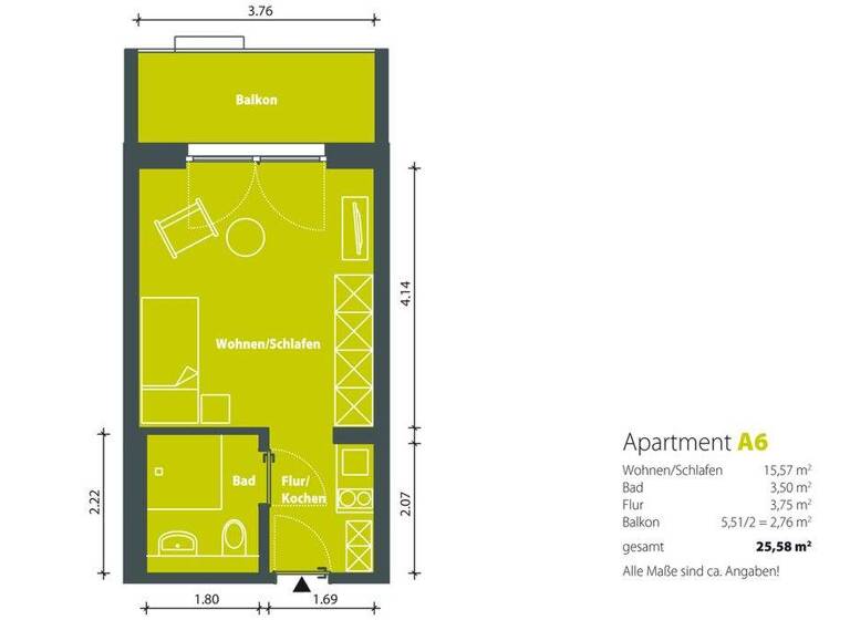 Studio zur Miete 401 € 1 Zimmer 40,1 m² EG Weidenstraße 1 a Lusan Gera 07549