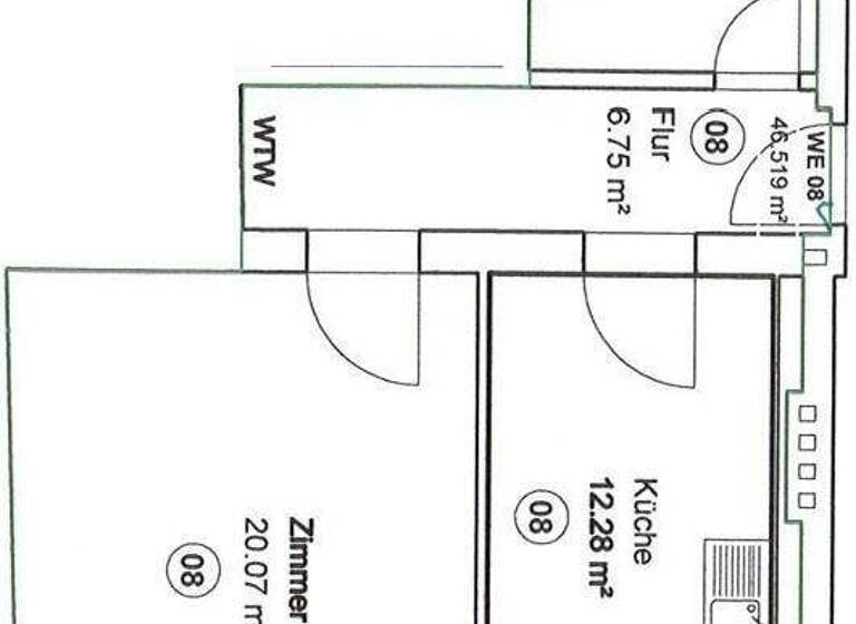 Studio zur Miete 349 € 1 Zimmer 46,5 m² 1. Geschoss frei ab sofort Westerhüsen Magdeburg 39122