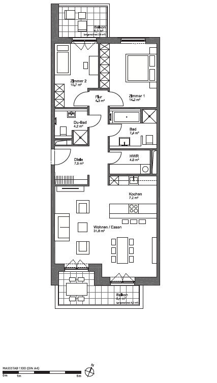 Wohnung zum Kauf 865.000 € 3 Zimmer 98,5 m²<br/>Wohnfläche 2.<br/>Geschoss Uhlenhorst Hamburg 22081