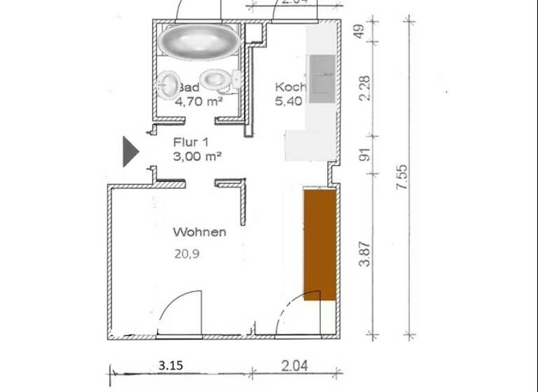Maisonette zum Kauf 175.000 € 2 Zimmer 48 m² 3. Geschoss Offenbach am Main 63065