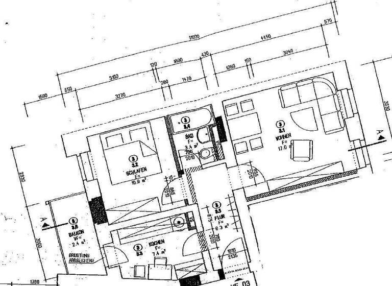 Wohnung zur Miete 290 € 2 Zimmer 47,4 m² 1. Geschoss frei ab 01.03.2026 Bergstraße 44 Schloßchemnitz Chemnitz 09113