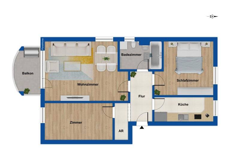 Wohnung zum Kauf 349.000 € 3 Zimmer 74,9 m² 3. Geschoss Königsbrunn 86343