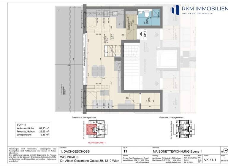 Wohnung zum Kauf 468.000 € 3 Zimmer 70 m² 1. Geschoss Wien 1210