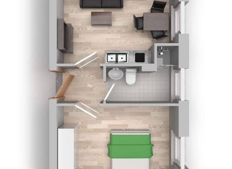 Studio zur Miete 254 € 1 Zimmer 33 m² 2. Geschoss frei ab 01.05.2026 Eugen-Schönhaar-Straße 11 Ammendorf-Beesen Halle (Saale) 06132