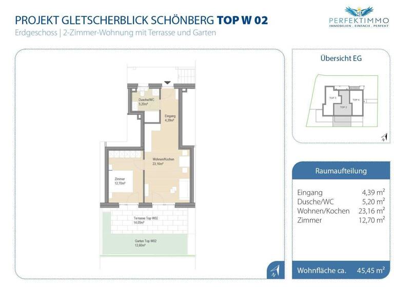 Wohnung zum Kauf - Erstbezug 354.000 € 2 Zimmer 45,5 m² Schönberg im Stubaital 6141