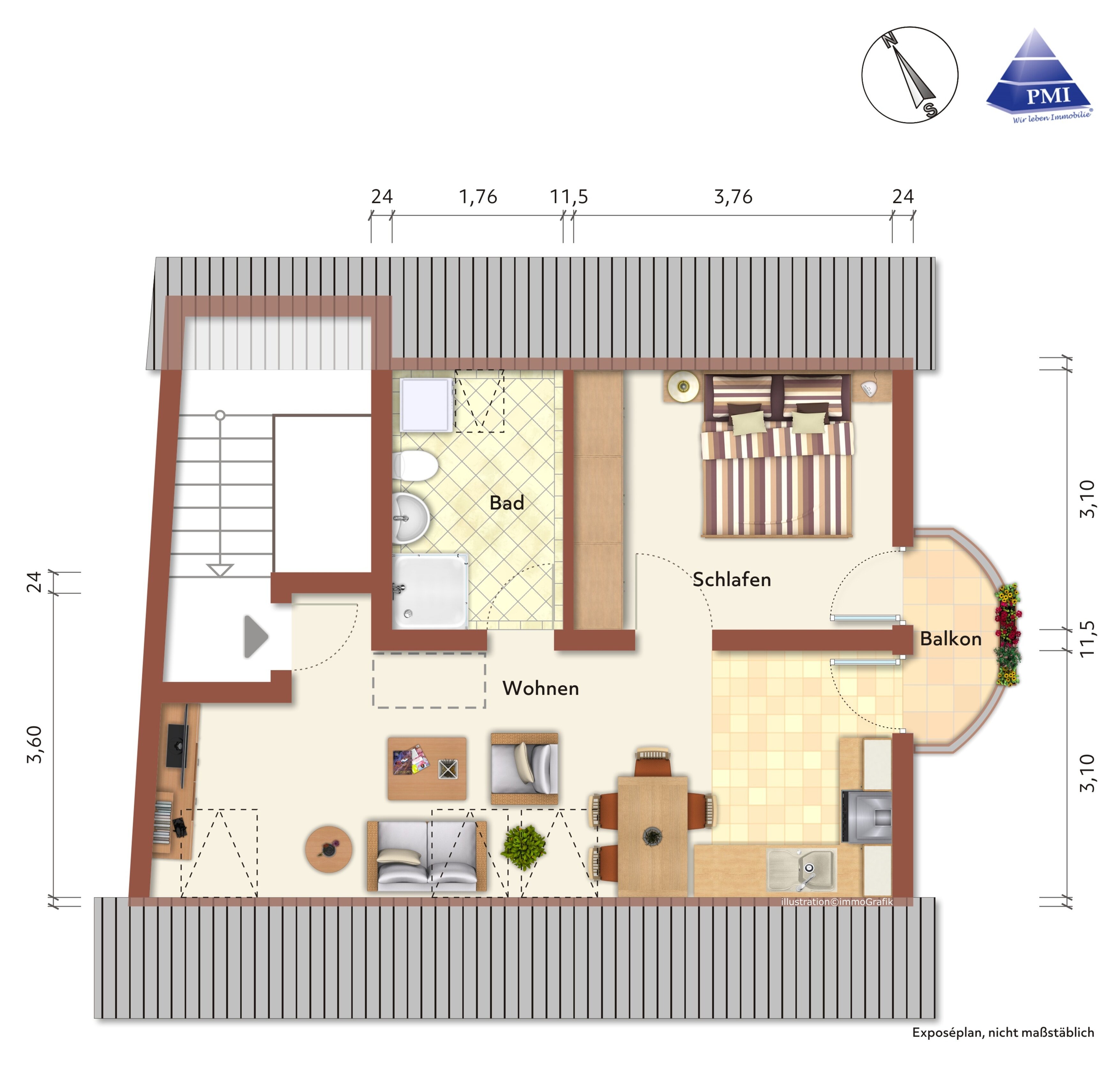 Wohnung zum Kauf 199.000 € 2,5 Zimmer 50 m²<br/>Wohnfläche 2.<br/>Geschoss Oberstenfeld Oberstenfeld 71720