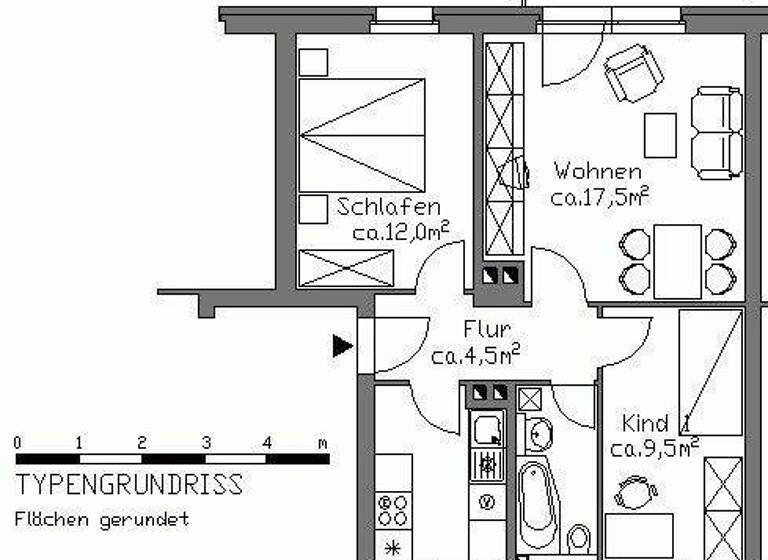 Wohnung zur Miete 553 € 3 Zimmer 55,3 m² 1. Geschoss frei ab 25.04.2026 Am Mittelfelde 111 Wülfel Hannover 30519