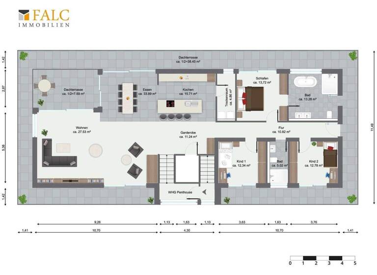 Penthouse zur Miete 4.700 € 4 Zimmer 200 m² frei ab 01.03.2026 Neckargemünd 69151