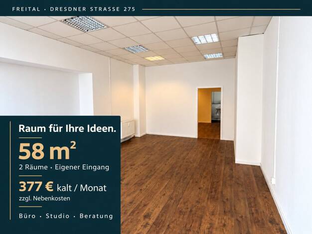 Bürofläche zur Miete provisionsfrei 377 € 59 m² Bürofläche Dresdner Straße 275 Freital Freital 01705