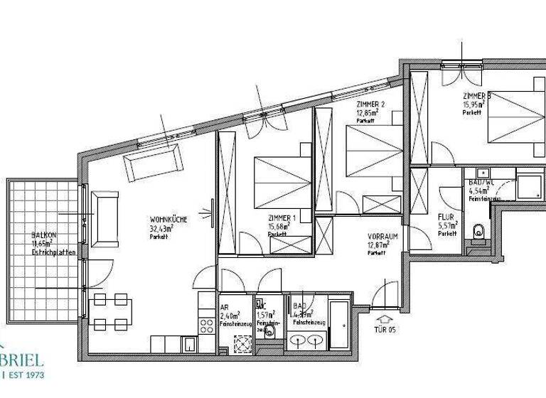 Wohnung zur Miete 2.429 € 4 Zimmer 108,3 m² Wien 1180