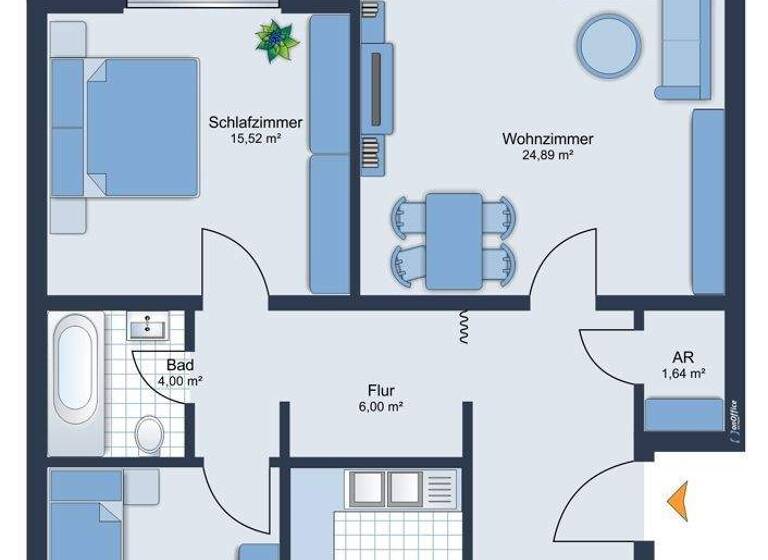 Wohnung zum Kauf 245.000 € 3,5 Zimmer 83,5 m² 2. Geschoss Leopoldshafen Eggenstein-Leopoldshafen 76344