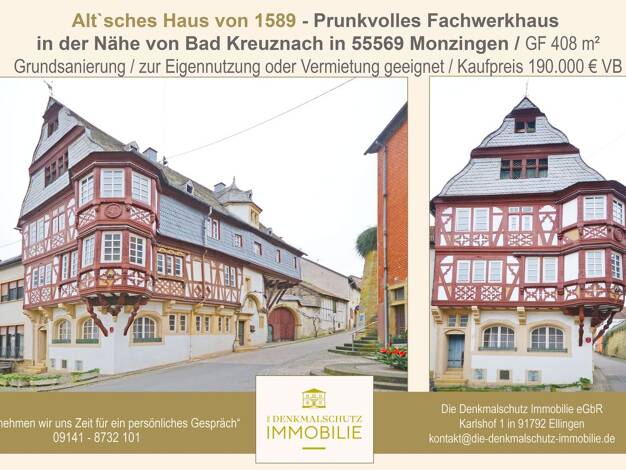 Haus zum Kauf 190.000 € 14 Zimmer 198 m² 408 m² Grundstück Hauptstraße 59 Monzingen 55569