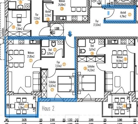 Wohnung zum Kauf provisionsfrei 310.000 € 2 Zimmer 56,6 m²<br/>Wohnfläche 1.<br/>Geschoss Gewerbestraße 15 Mettenheim-Hart Mettenheim 84562