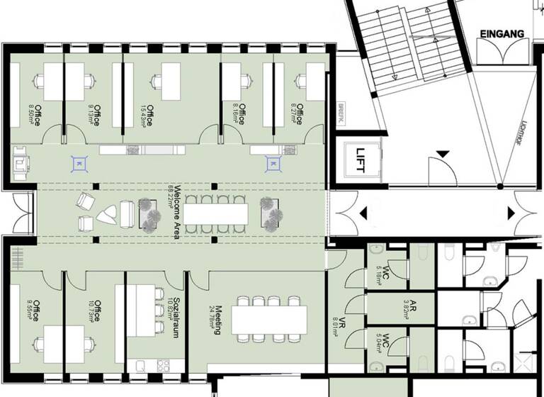 Bürofläche zur Miete 12 € 7 Zimmer 203,6 m² Bürofläche Sankt Peter Graz-St. Peter 8042