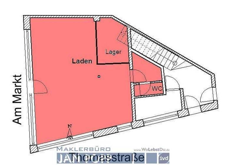 Laden zur Miete provisionsfrei 700 € 60 m² Verkaufsfläche Thomasstraße 1 Greiz greiz 07973