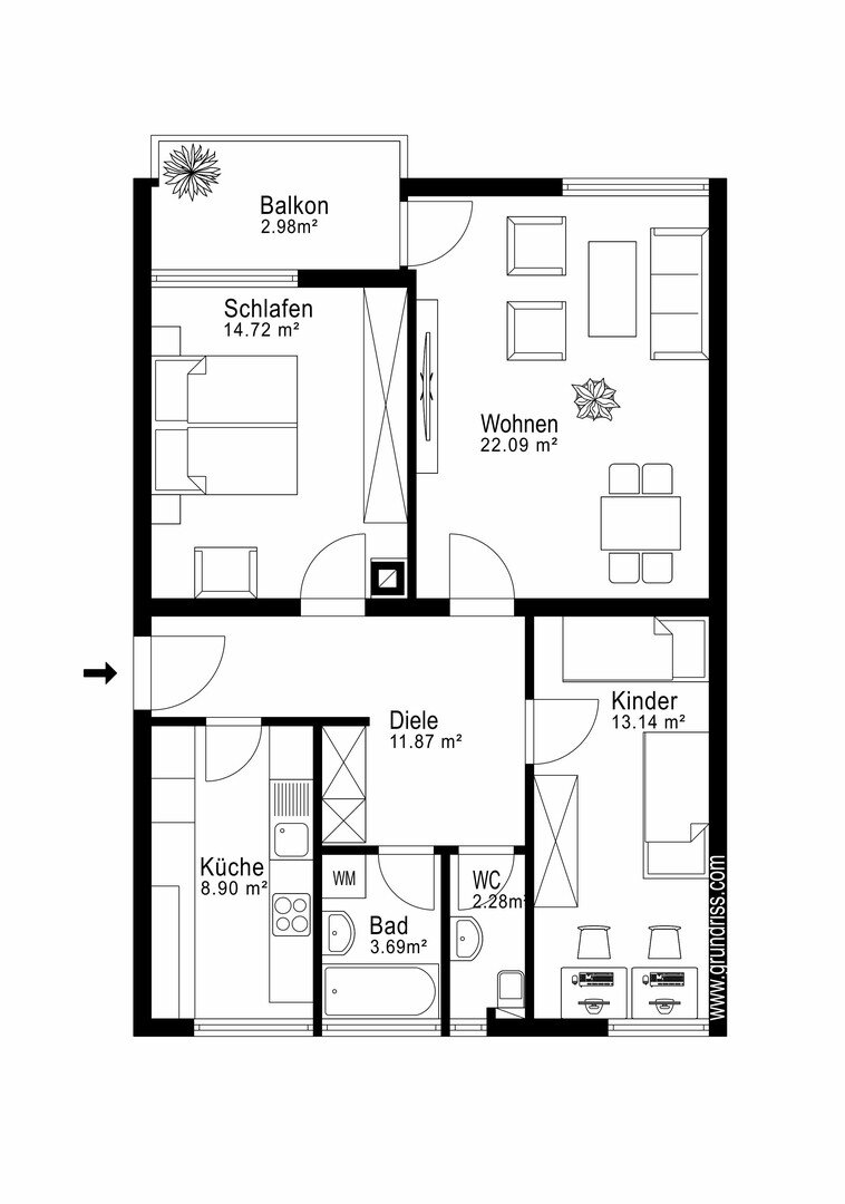 Wohnung zum Kauf provisionsfrei 450.000 € 3 Zimmer 77 m²<br/>Wohnfläche 2.<br/>Geschoss Baldham Baldham 85598