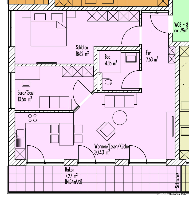 Wohnung zur Miete 1.100 € 3 Zimmer 79,4 m²<br/>Wohnfläche 1.<br/>Geschoss Schopfloch Schopfloch 91626