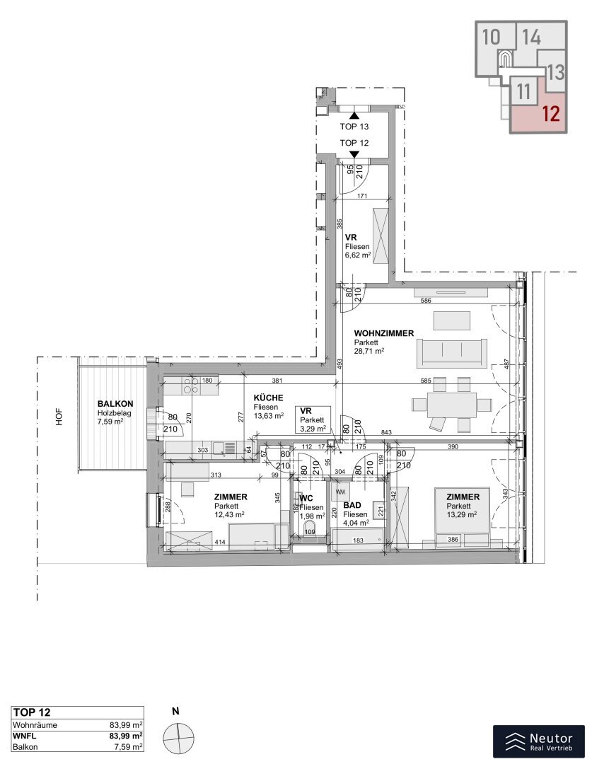 Wohnung zur Miete 1.259 € 3 Zimmer 84 m²<br/>Wohnfläche 2.<br/>Geschoss 15.01.2025<br/>Verfügbarkeit Pernerstorfergasse Wien 1100