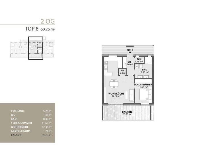 Terrassenwohnung zum Kauf - Erstbezug provisionsfrei 225.975 € 3 Zimmer 60,3 m² 2. Geschoss Krottendorf-Gaisfeld 8564