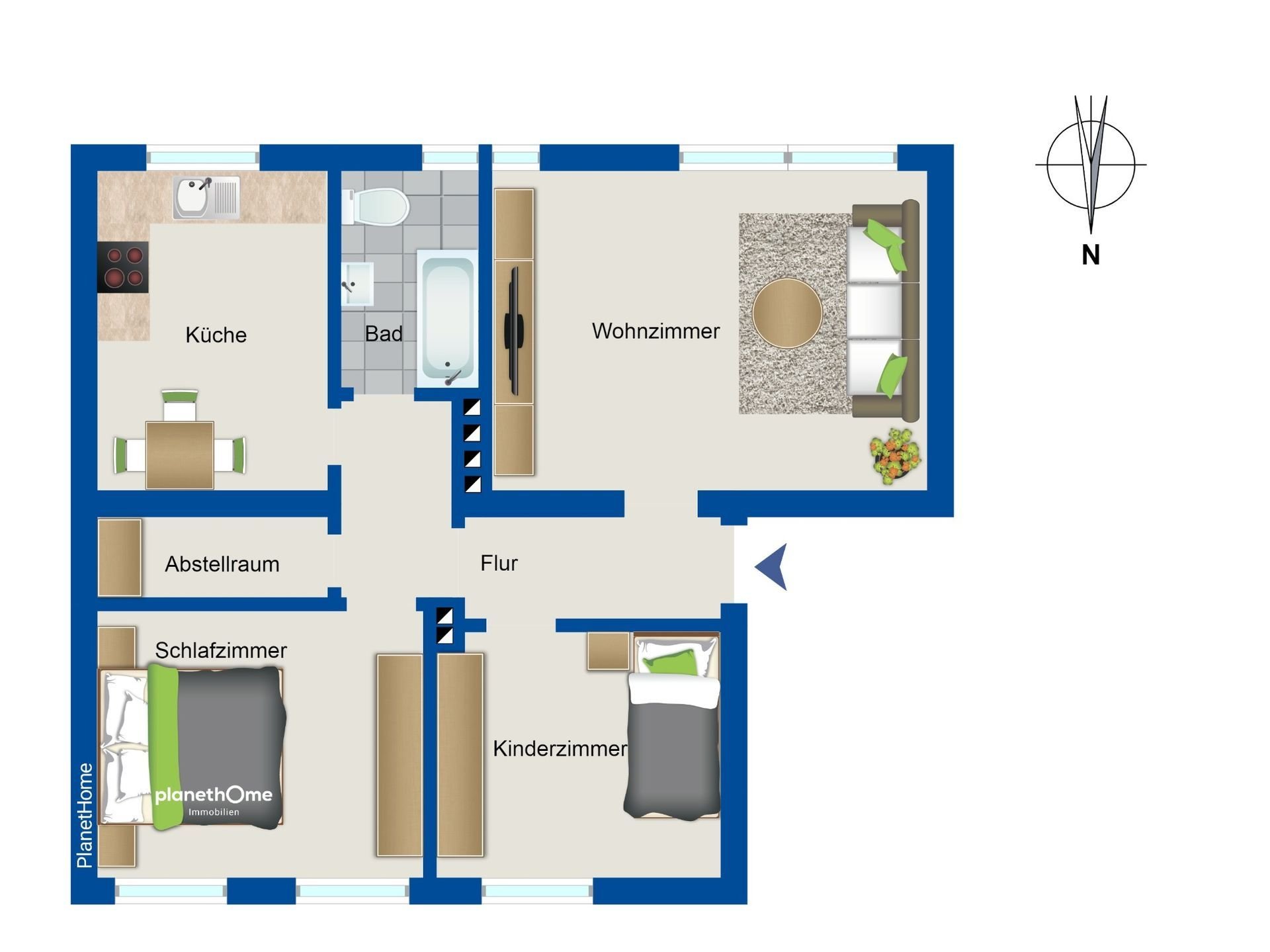 Wohnung zum Kauf provisionsfrei 169.000 € 3 Zimmer 70 m²<br/>Wohnfläche Darum / Gretesch / Lüstringen 217 Osnabrück 49086