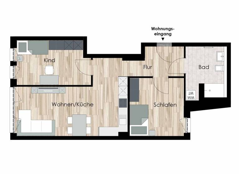 Wohnung zum Kauf - Erstbezug provisionsfrei 225.000 € 3 Zimmer 68,7 m² 1. Geschoss frei ab sofort Goethestraße 11 Ohrdruf 99885