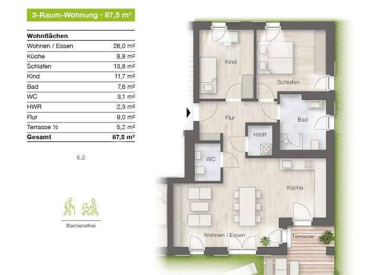 Terrassenwohnung zum Kauf provisionsfrei 490.000 € 3 Zimmer 87,5 m² EG frei ab 31.03.2028 Cohnheimstr. 2 Probstheida Leipzig 04289