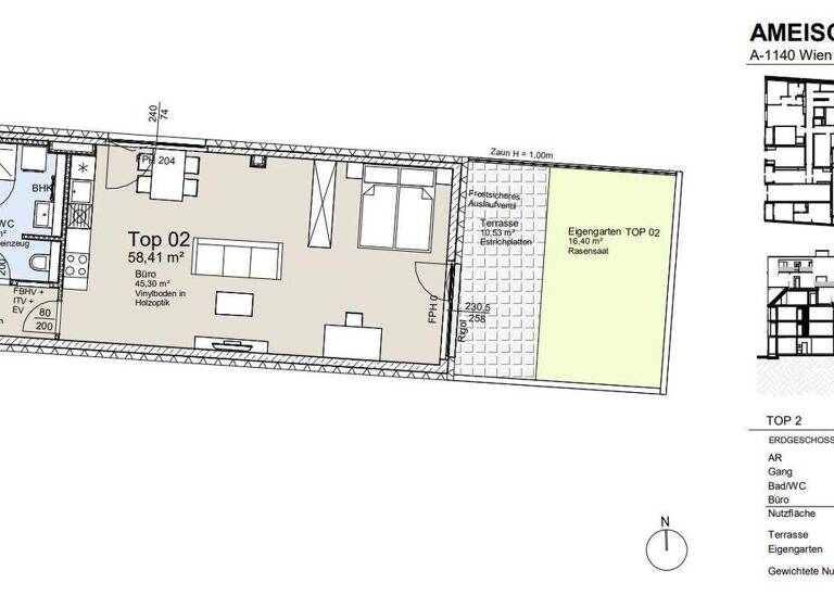 Büro zum Kauf - Erstbezug provisionsfrei 375.800 € 1 Zimmer Ameisgasse 28 Wien 1140