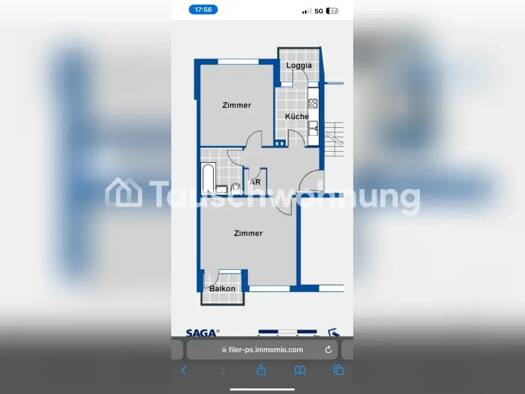 Wohnung zur Miete Tauschwohnung 301 € 2 Zimmer 58 m² 2. Geschoss Sasel Hamburg 22145