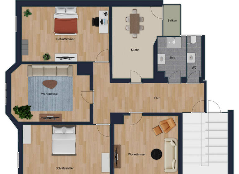 Wohnung zum Kauf 467.000 € 4 Zimmer 110 m² 2. Geschoss Mühlburg Karlsruhe 76185