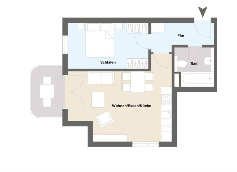 Wohnung zum Kauf 381.975 € 2 Zimmer 50,9 m² Unterhaching 82008