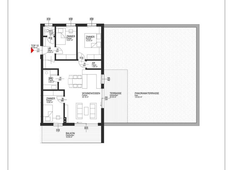 Penthouse zum Kauf - Erstbezug 517.000 € 4 Zimmer 85,7 m² 1. Geschoss Pusarnitz 9812