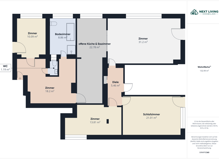 Wohnung zur Miete 1.350 € 4 Zimmer 133 m² EG Berge Emsbüren 48488