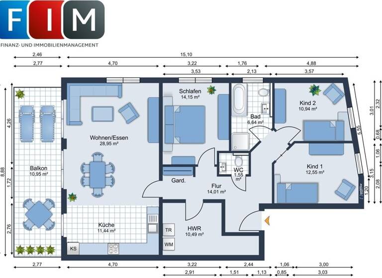 Wohnung zum Kauf 389.728 € 4 Zimmer 121,8 m² 1. Geschoss Melle-Mitte Melle 49324