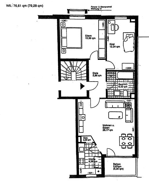 Wohnung zum Kauf 249.800 € 3 Zimmer 79 m²<br/>Wohnfläche 2.<br/>Geschoss Matthias 1 Trier 54290