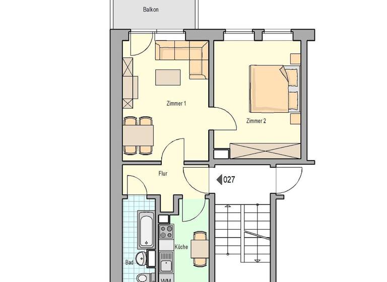 Wohnung zur Miete 290 € 2 Zimmer 49 m² 2. Geschoss Wilhelm-Pieck-Str. 2d Oschatz 04758