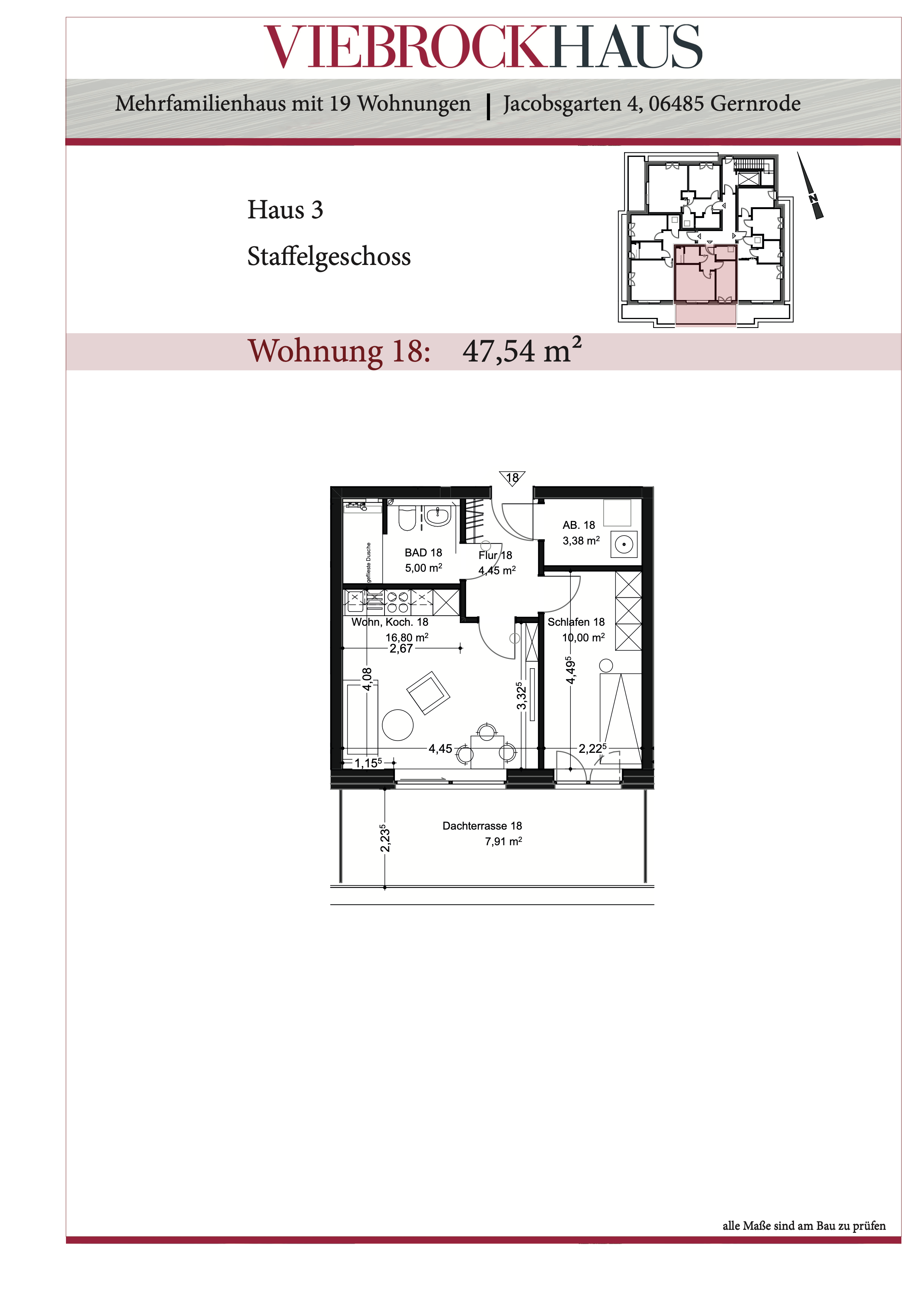 Penthouse zur Miete 808 € 2 Zimmer 47 m²<br/>Wohnfläche 3.<br/>Geschoss Gernrode Gernrode 06485