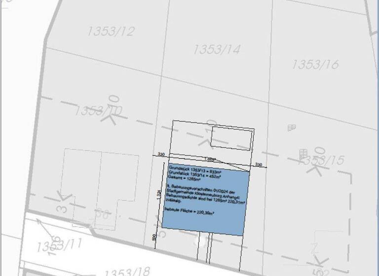 Grundstück zum Kauf provisionsfrei 797.000 € 1.285 m² Grundstück Klosterneuburg, Kierling 3400