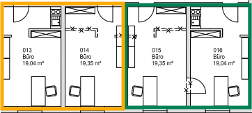 Bürofläche zur Miete provisionsfrei 395 € 2 Zimmer 55,6 m²<br/>Bürofläche von 27,6 m² bis 28 m²<br/>Teilbarkeit Memmingerberg 87766