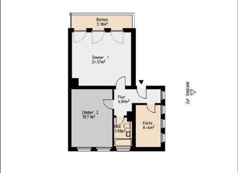Wohnung zur Miete 649 € 2 Zimmer 65,7 m² frei ab sofort Zur Dieplade 11 Ungelsheim Duisburg 47259