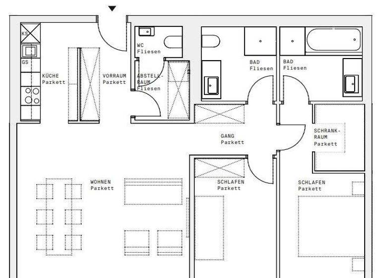 Wohnung zur Miete - Erstbezug 1.790 € 3 Zimmer 91,9 m² 14. Geschoss Wien 1220