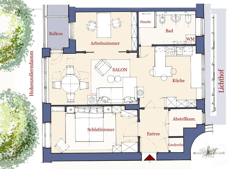 Wohnung zum Kauf 495.000 € 2 Zimmer 72 m²<br/>Wohnfläche EG<br/>Geschoss Wilmersdorf Berlin 10713