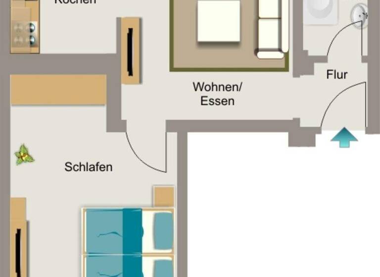 Wohnung zur Miete 321 € 2,5 Zimmer 41,1 m² EG Wilhelmstraße 79 Stadtkern Kamp-Lintfort 47475