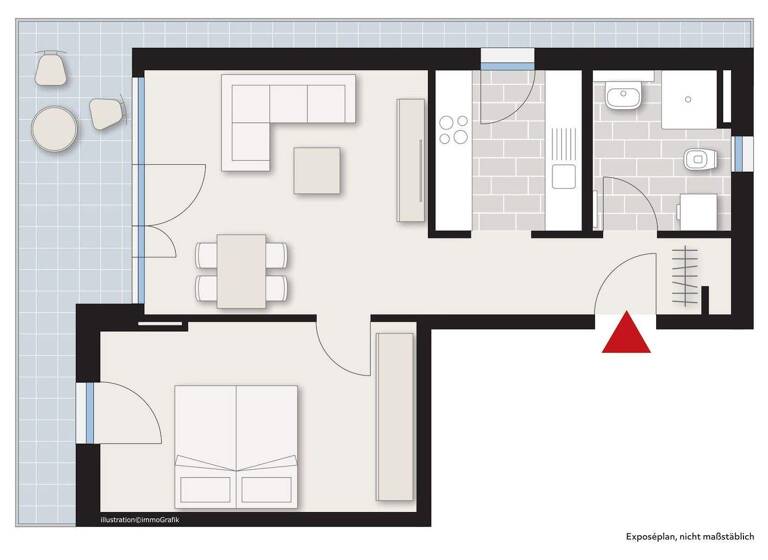 Wohnung zur Miete nur mit Wohnberechtigungsschein 485 € 2 Zimmer 51,3 m² 4. Geschoss frei ab 01.05.2026 Birnenhof 2 Kirchzarten 79199