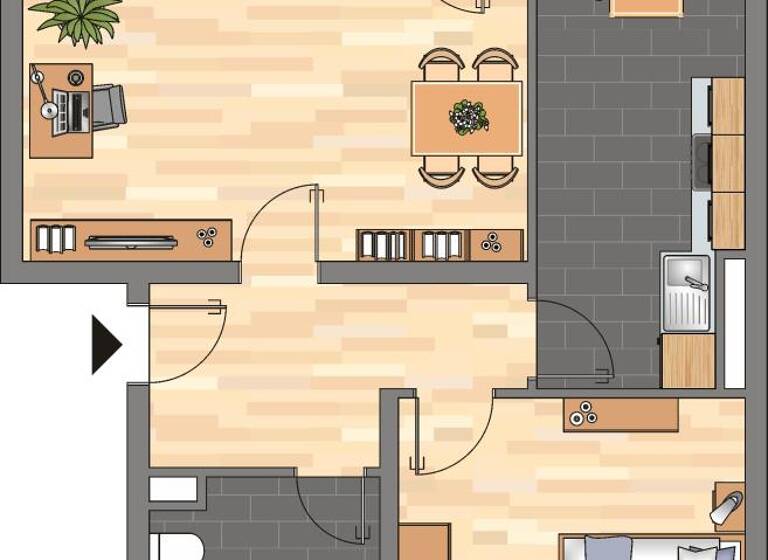 Wohnung zur Miete nur mit Wohnberechtigungsschein 381 € 2 Zimmer 67 m² 4. Geschoss Winkelstraße 19 Mitte Witten 58452