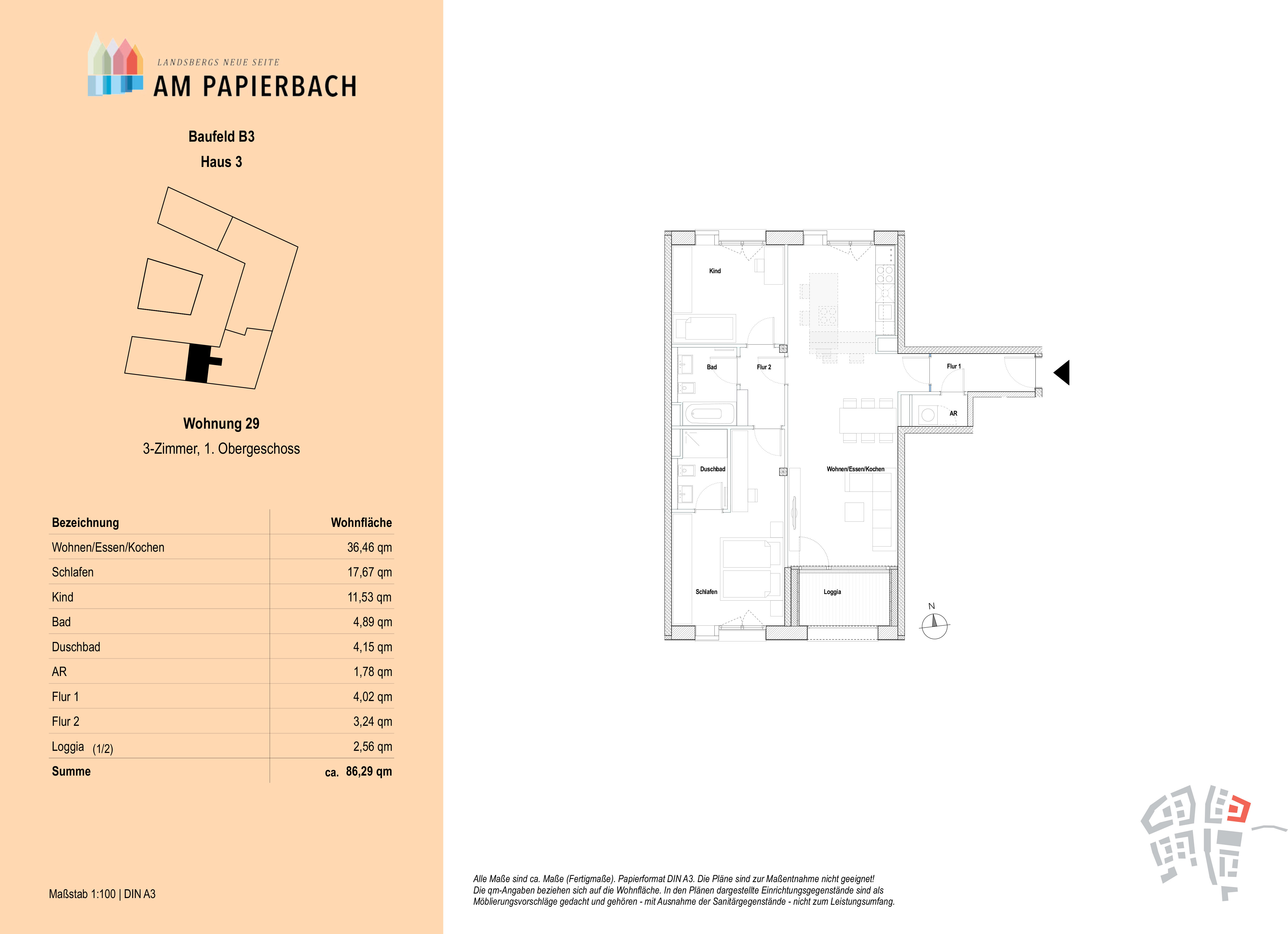 Wohnung zum Kauf provisionsfrei 769.900 € 3 Zimmer 86,3 m²<br/>Wohnfläche 2.<br/>Geschoss Stadtgebiet Landsberg am Lech 86899