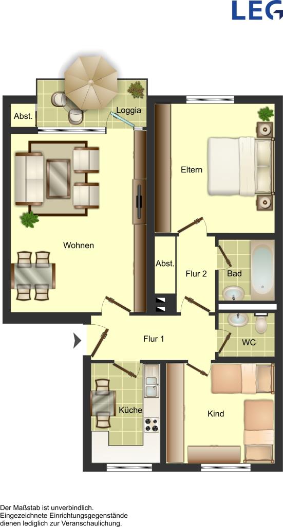 Wohnung zur Miete 699 € 3,5 Zimmer 74 m²<br/>Wohnfläche 1.<br/>Geschoss Wacholderweg 32 Baumheide Bielefeld 33609