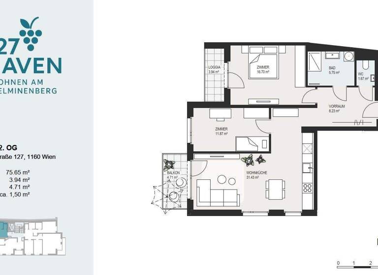 Wohnung zum Kauf - Erstbezug 599.000 € 3 Zimmer 75,7 m² EG Wien 1160